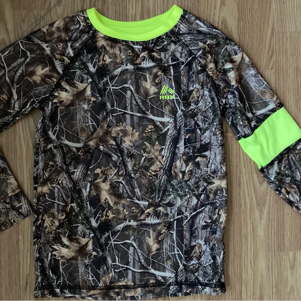 RBX Kids Camo Long Sleeve Shirt with Neon Accents size 5/6